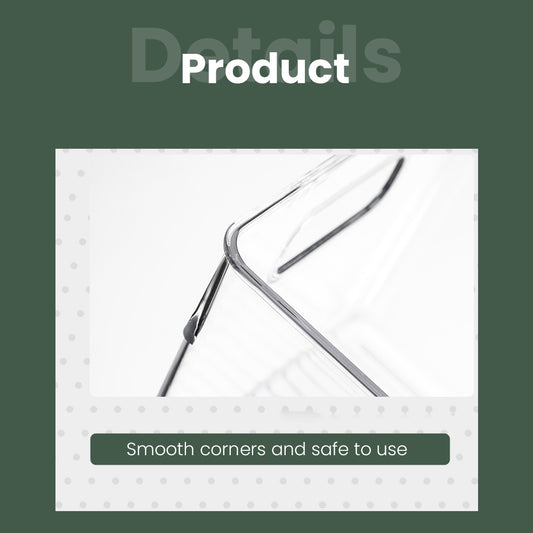 Locaupin Transparent Storage Organizer Desktop Wardrobe Storage Cabinet Sorting Cosmetic Container Multifunctional Basket Bin For Bedroom Kitchen (PET Plastic)