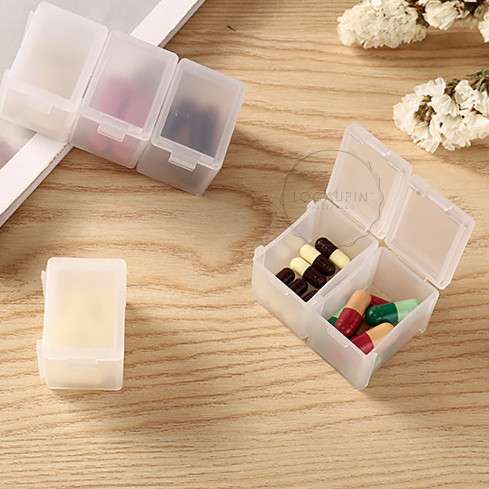 Locaupin Weekly Pill Organizer Portable Medicine Case Box Large Compartments Container Moisture-Proof Travel or Daily Use For Vitamins Supplement