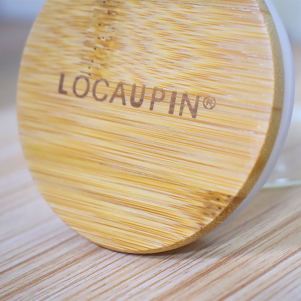 Locaupin Bamboo Lid Candy Jar Glass Canister Party Food Storage Transparent Container Cookies Cereal