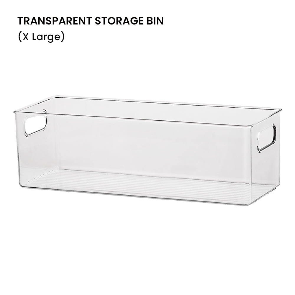 Locaupin Kitchen Fridge Storage Bin Organizer Box Pantry Food Vegetable Fruits Container Multifunctional Transparent Basket (PET Plastic)