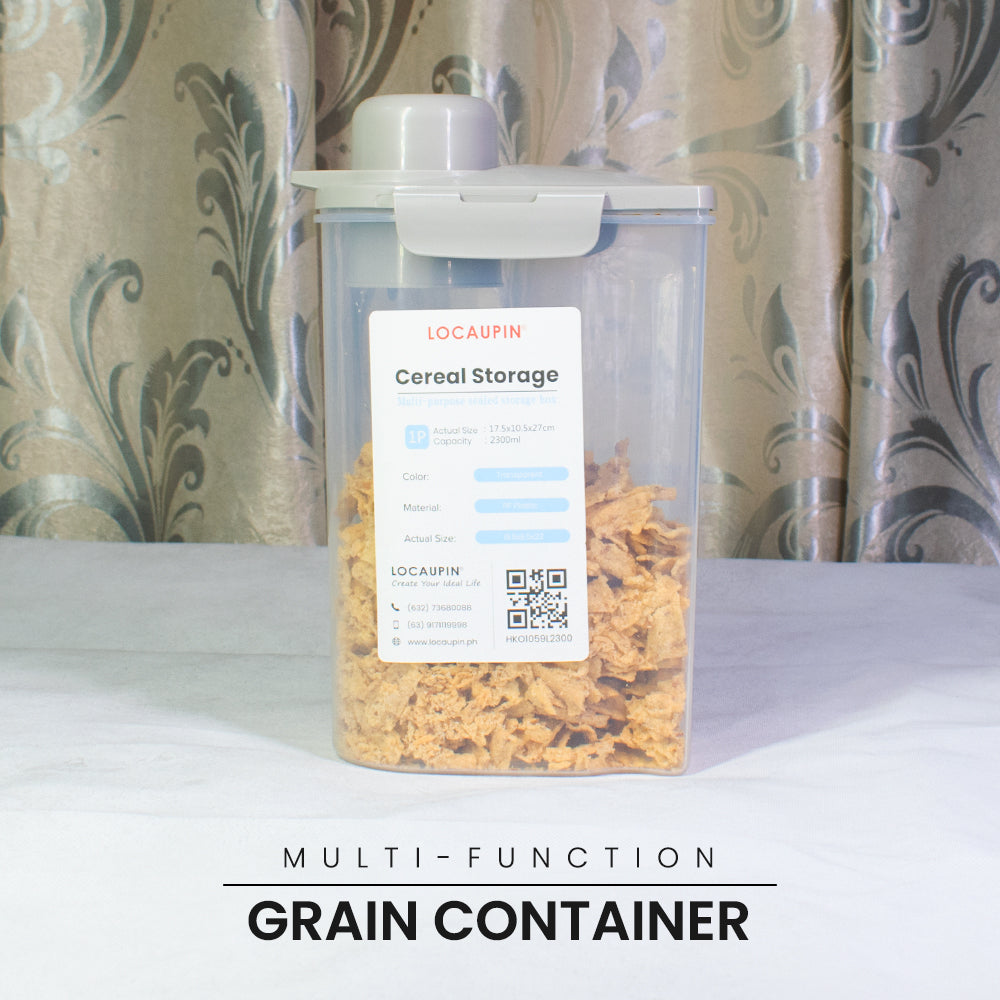 Locaupin Multipurpose Sealed Storage Container Rice Oatmeal Cereal Dispenser Dry Food Bin Kitchen Pantry Organizer Box