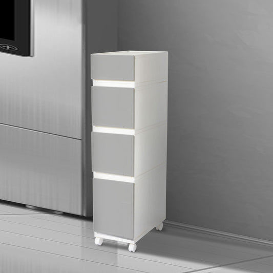 4 Tier Home Multi-Functional Kitchen Wardrobe PP Plastic Drawer Cabinet Storage Organizer Space Saver For Living Room