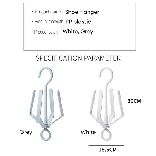 Locaupin Easy Drying Shoe Hanger Rack Space Saving Hook Shelf Storage Closet Organizer Indoor Outdoor Use