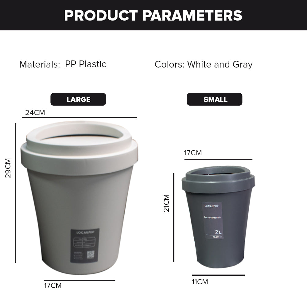 Locaupin Office Desk Garbage Can Bucket Home Countertop Wastebasket Bathroom Vanity Tabletop Trash Bin with Lid