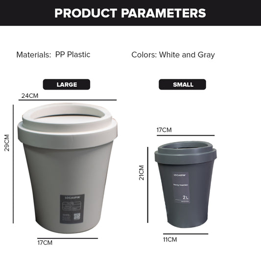 Locaupin Office Desk Garbage Can Bucket Home Countertop Wastebasket Bathroom Vanity Tabletop Trash Bin with Lid