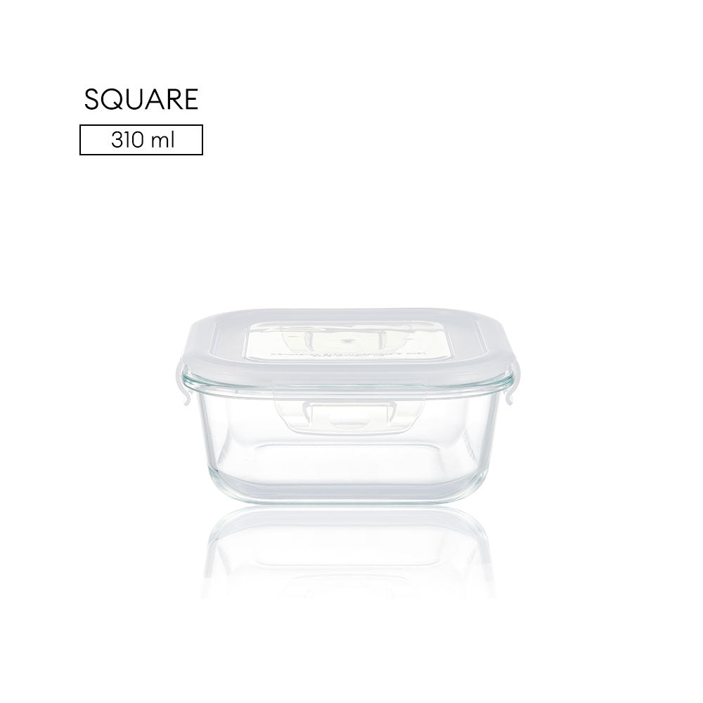 Locaupin Borosilicate Glass Food Container Fresh Keeper Meal Prep Bowl Airtight Locking Lid Lunch Box Left Over Storage