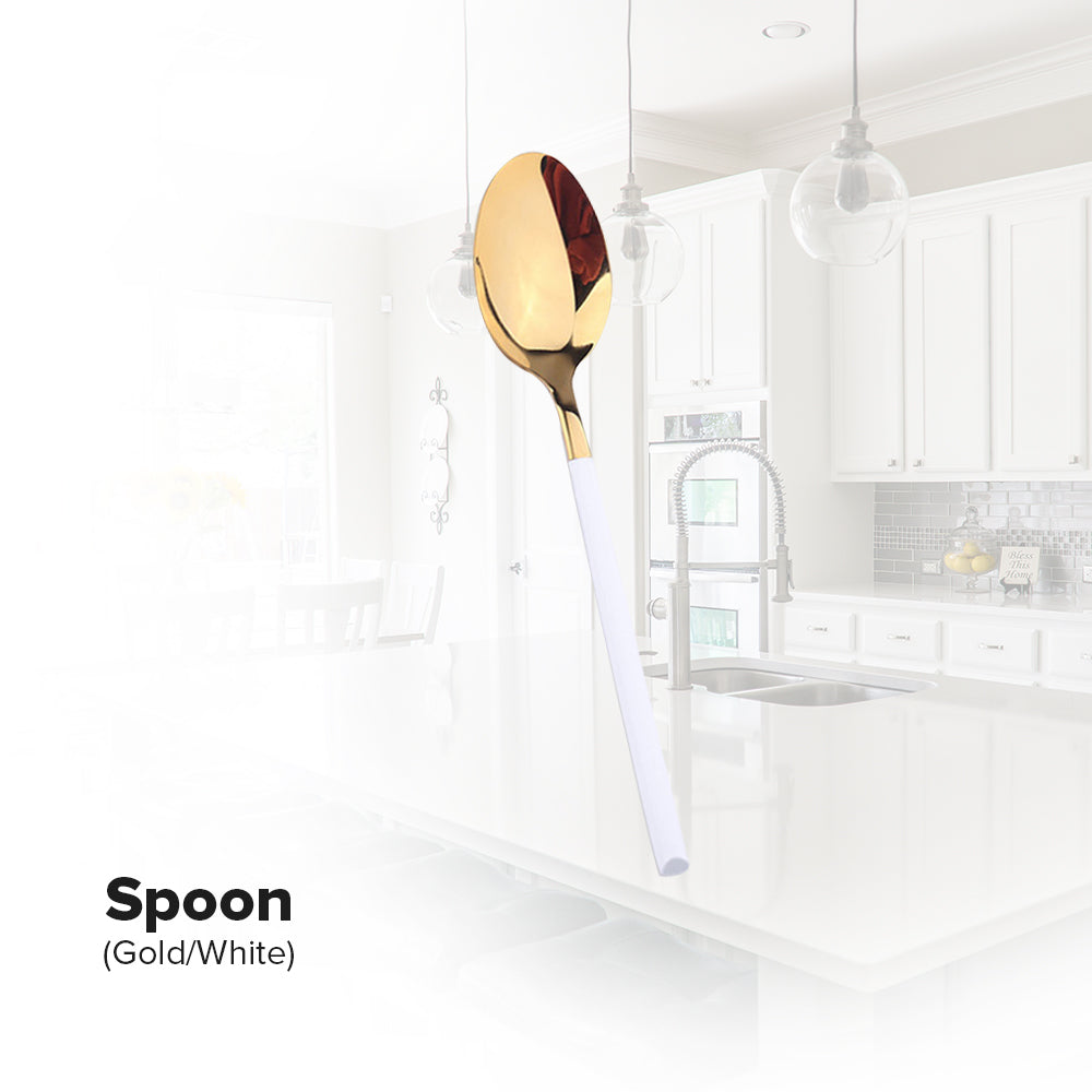Locaupin Tableware Service Stainless Luxury Dining Cutlery Modern Spoon Fork Chopsticks Teaspoon Knife For Home Hotel Use