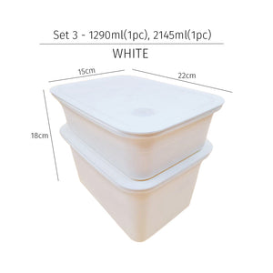 Locaupin Sets of Microwavable Lunch Box Airtight Silicone Sealing Lid Kitchen Leftover Storage Food Container For Office School