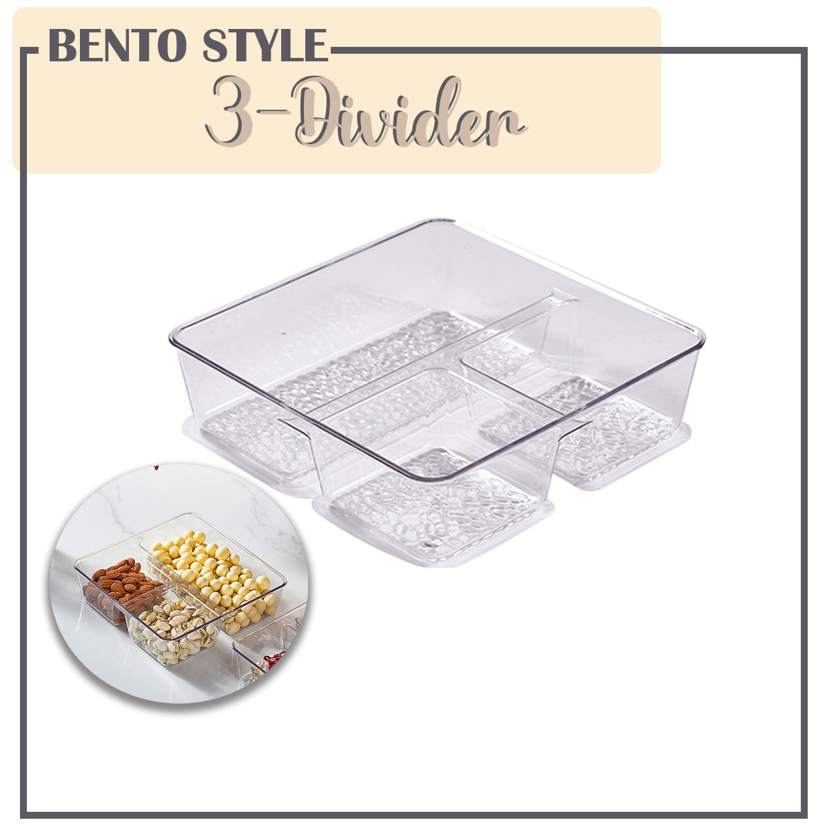 Locaupin Clear Serving Platter Food Snacks Tray Party Catering Dessert Display Multipurpose Kitchen Organizer Condiments Storage