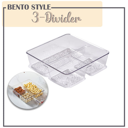 Locaupin Clear Serving Platter Food Snacks Tray Party Catering Dessert Display Multipurpose Kitchen Organizer Condiments Storage