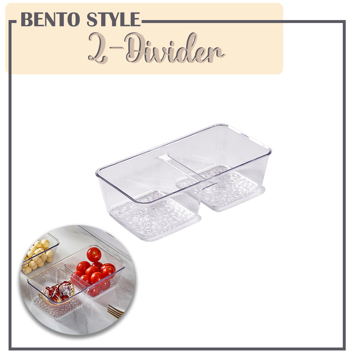 Locaupin Clear Serving Platter Food Snacks Tray Party Catering Dessert Display Multipurpose Kitchen Organizer Condiments Storage