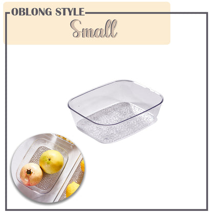 Locaupin Clear Serving Platter Food Snacks Tray Party Catering Dessert Display Multipurpose Kitchen Organizer Condiments Storage