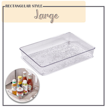 Locaupin Clear Serving Platter Food Snacks Tray Party Catering Dessert Display Multipurpose Kitchen Organizer Condiments Storage