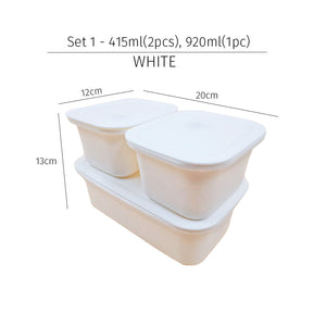 Locaupin Sets of Microwavable Lunch Box Airtight Silicone Sealing Lid Kitchen Leftover Storage Food Container For Office School