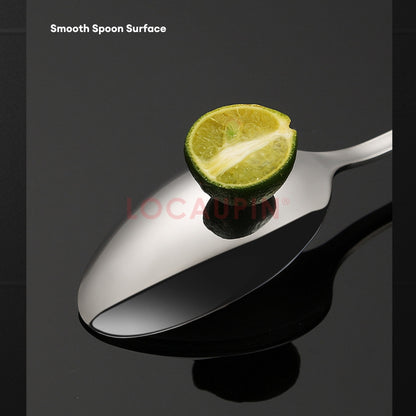 LOCAUPIN 304 Stainless Steel Wide Rounded Handle Utensil Set Spoon and Fork High Quality Cutlery Set Kitchen Tableware