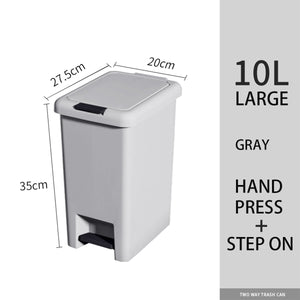 Locaupin Multipurpose Two Way Opening Trash Can Foot Pedal Press Lid Recycling Bin Garbage Container Wastebasket