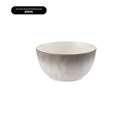LOCAUPIN Minimalist Glazed Ceramic Dinnerware Microwave Oven Safe Multi-Size Plates and Bowls Dining Set Food Safe Plate
