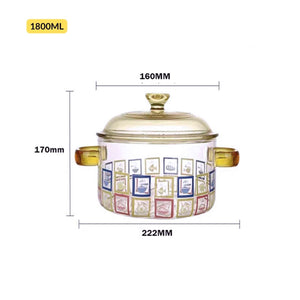 LOCAUPIN Glass Casserole Dish with Lid Microwavable Stovetop Safe Container Bowl Cooking Hot Pot