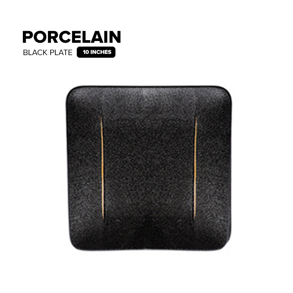 Locaupin Porcelain Catering Dish Serving Black Rice Bowl Snack Appetizer Plate For Steak Salad Pasta Restaurant Hotel Party Dinnerware