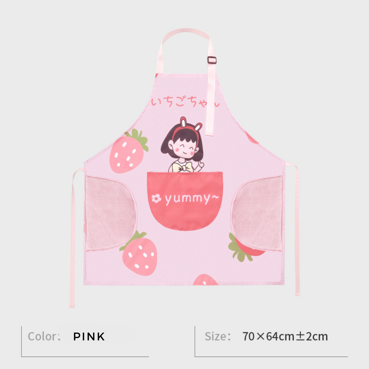 LOCAUPIN Kitchen Cooking Apron with Hand Wipe Pocket Adjustable Neck Strap Oil and Dirt Proof