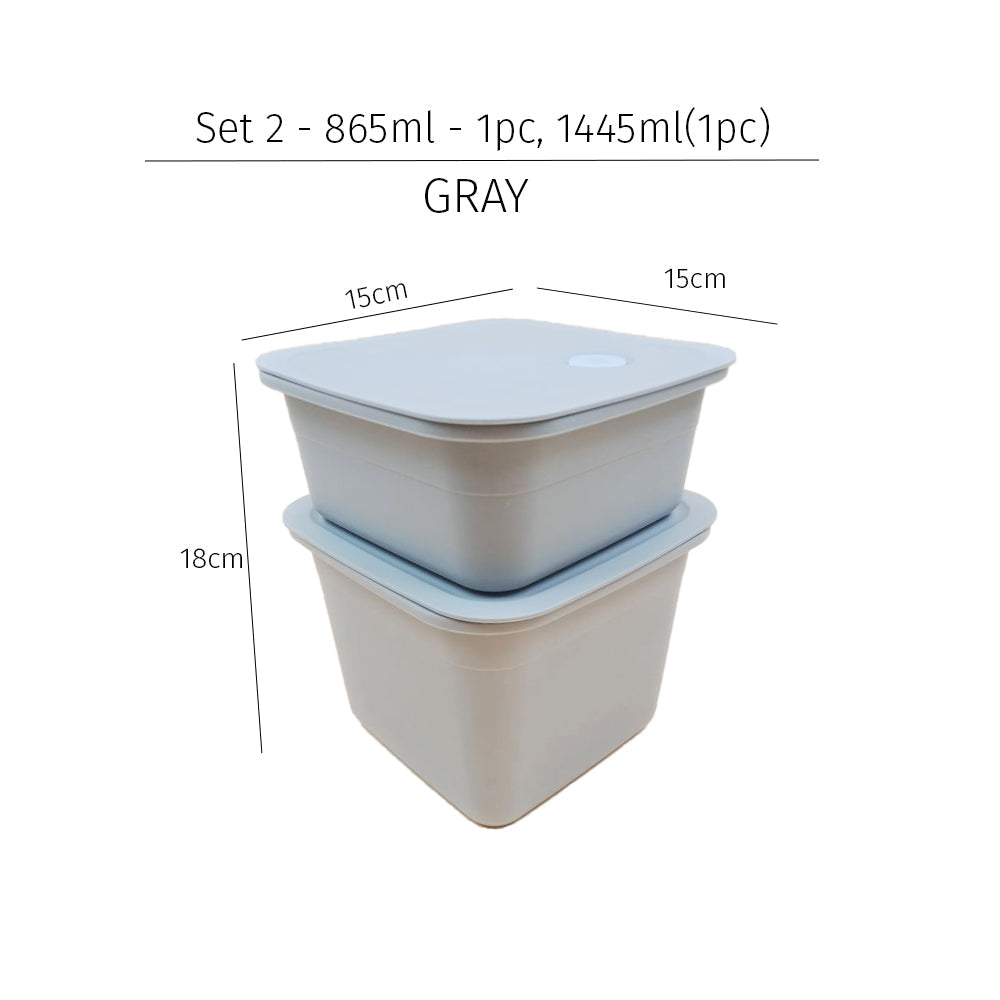 Locaupin Sets of Microwavable Lunch Box Airtight Silicone Sealing Lid Kitchen Leftover Storage Food Container For Office School