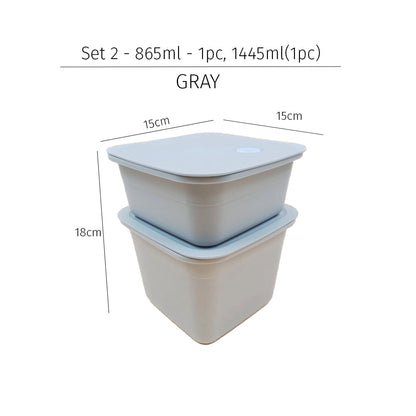 Locaupin Sets of Microwavable Lunch Box Airtight Silicone Sealing Lid Kitchen Leftover Storage Food Container For Office School