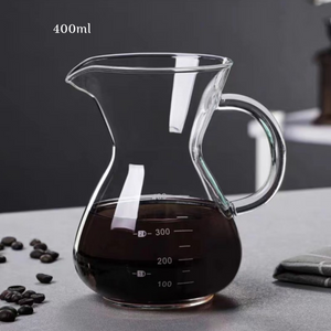 LOCAUPIN Borosilicate Glass Pour-Over Coffee Maker with Filter Manual Drip Brewer Christmas Gift