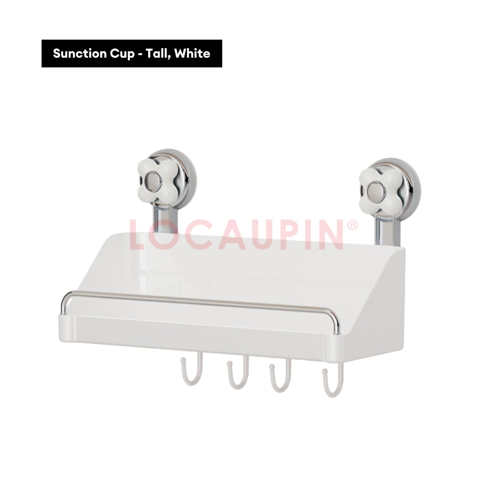 LOCAUPIN Wall Mounted Kitchen Racks Organizer Hanging Multifunctional Sunction Cup Spice Rack Storage Space Saving Shelf