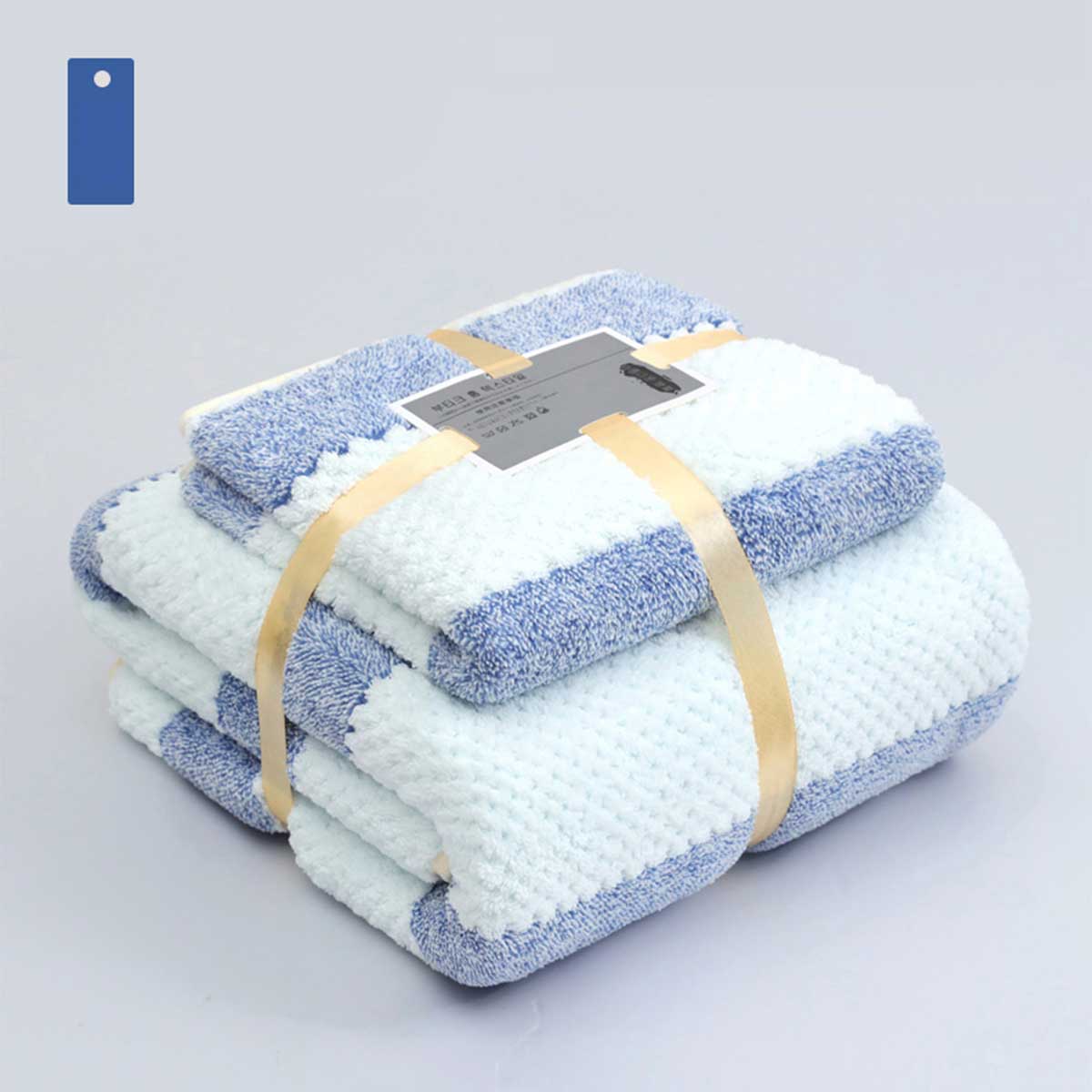 Locaupin Set of 2 Bath and Face Towel Shower Accessories Gift Quick Drying High Absorbent Body Wash Cloth