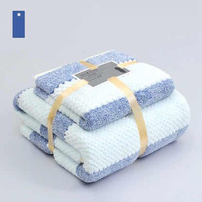 Locaupin Set of 2 Bath and Face Towel Shower Accessories Gift Quick Drying High Absorbent Body Wash Cloth