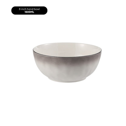 LOCAUPIN Minimalist Glazed Ceramic Dinnerware Microwave Oven Safe Multi-Size Plates and Bowls Dining Set Food Safe Plate