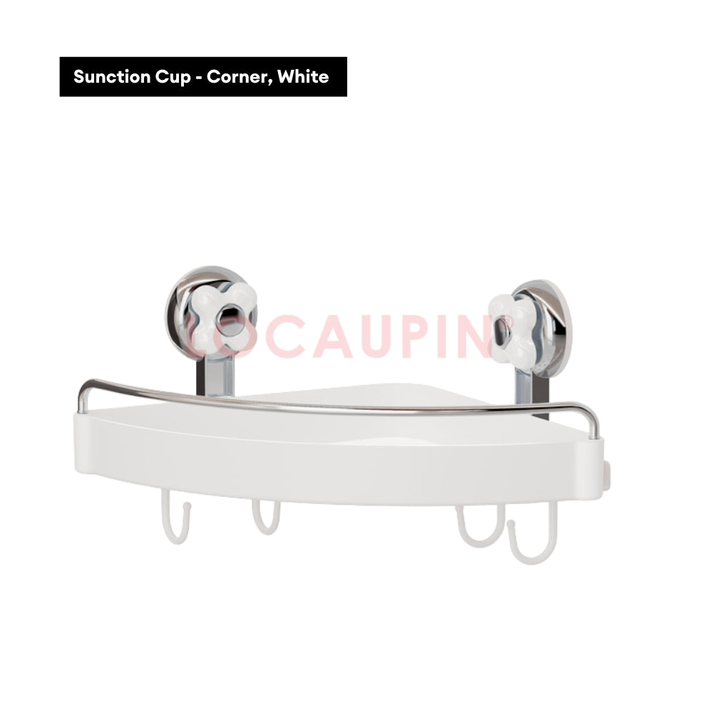 LOCAUPIN Wall Mounted Kitchen Racks Organizer Hanging Multifunctional Sunction Cup Spice Rack Storage Space Saving Shelf