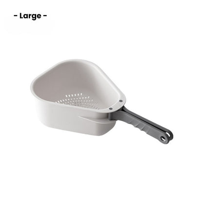 LOCAUPIN Foldable Handle Colander Draining Basket Food-Grade Vegetable & Fruit Strainer Space-Saving Triangle Basket