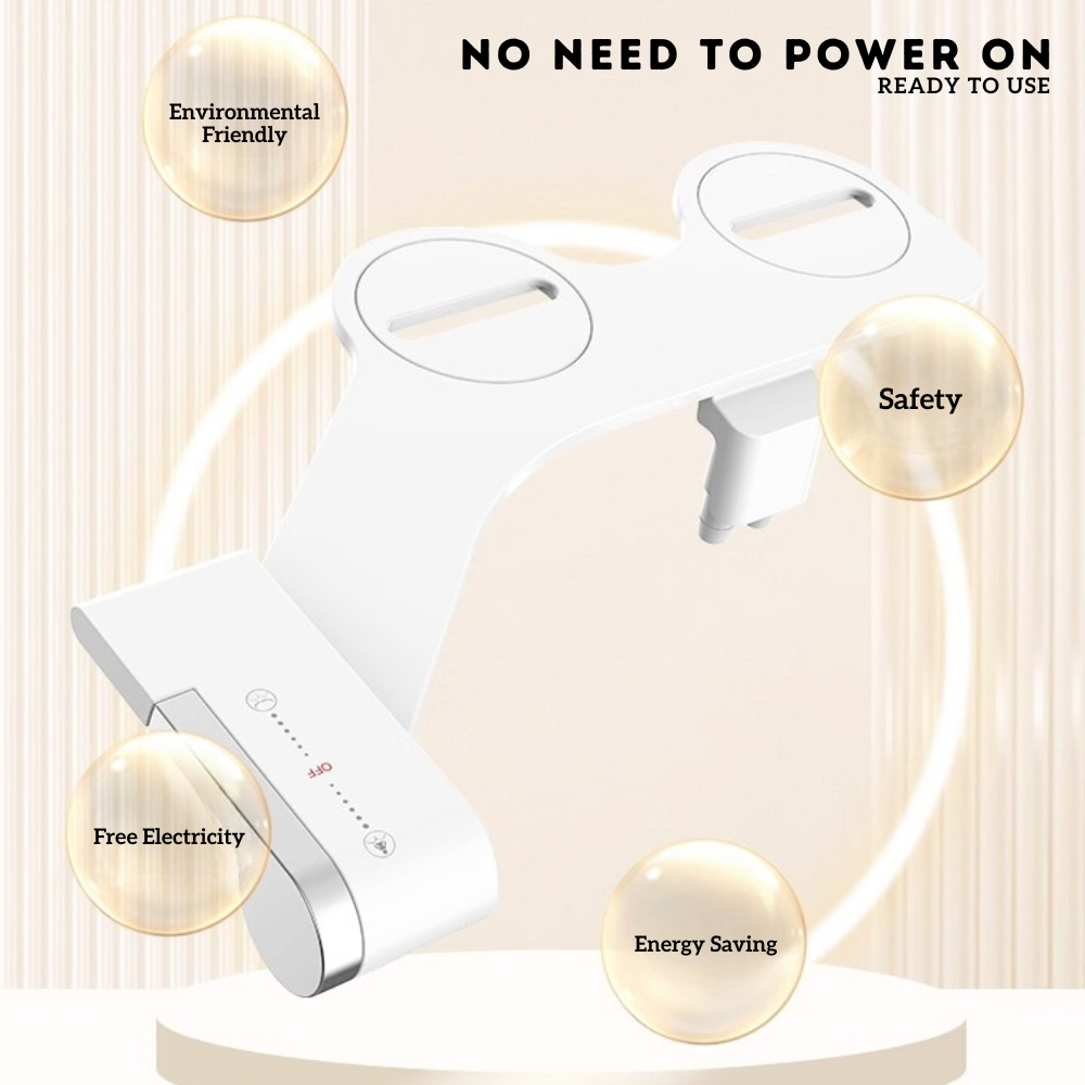 Locaupin Bathroom Toilet Bidet with Dual Nozzle Washing with Ultra-Thin Design Compatible for Most Toilets