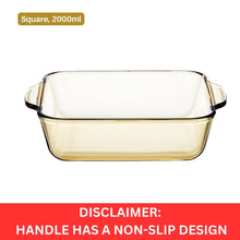 Load image into Gallery viewer, LOCAUPIN Borosilicate Vintage Glass Microwavable Baking Plate Christmas Food Serving Tray Oven Safe
