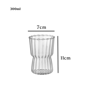 LOCAUPIN Borosilicate Glass Coffee Gift Mug Textured Aesthetic Drinking Cup Hot Cold Milk Tea