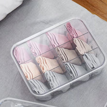 Load image into Gallery viewer, Locaupin Transparent Stackable Multipurpose Storage Organizer Kitchen Wardrobe Box with Removable Divider Sorting Container
