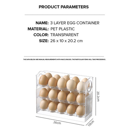 Locaupin Kitchen Egg Collection Container Tray Countertop Keep Fesh Storage Fridge Organizer Bin