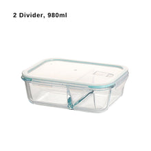 Load image into Gallery viewer, LOCAUPIN Lunch Box Glass Container with Divider Microwavable Oven Safe Air Vent Cover Food Storage
