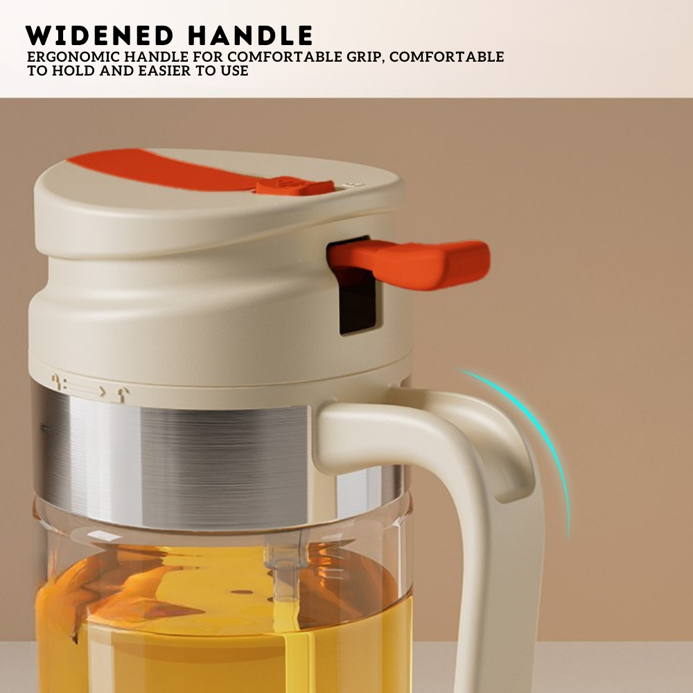Locaupin 2 in 1 Borosilicate Glass Oil Spray and Dispenser Bottle Kitchen Condiments Container with 500 ml Capacity