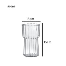 Load image into Gallery viewer, LOCAUPIN Borosilicate Glass Coffee Gift Mug Textured Aesthetic Drinking Cup Hot Cold Milk Tea
