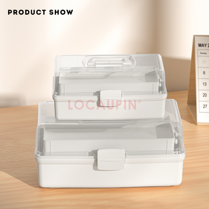 Locaupin Simple Multipurpose Storage Box Desktop Home Organizer Minimalist Layered Space Saver Sorting Bin High Quality Container