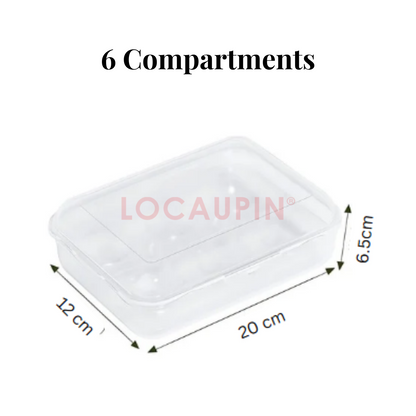 Locaupin Portable Egg Storage Container 2/4/6 Compartment for Kitchen Fridge and Outdoor Camping - Transparent Organizer