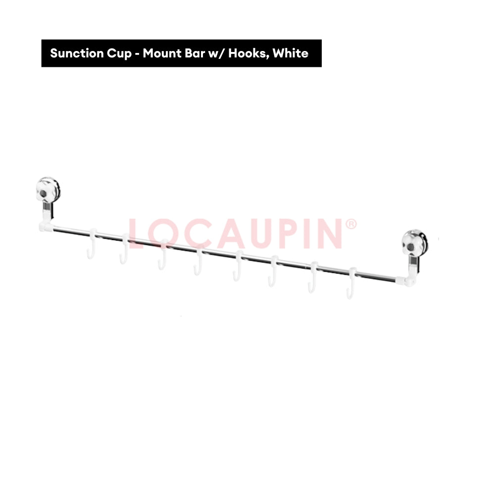 LOCAUPIN Wall Mounted Kitchen Racks Organizer Hanging Multifunctional Sunction Cup Spice Rack Storage Space Saving Shelf