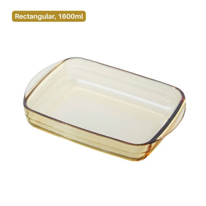 LOCAUPIN Borosilicate Vintage Glass Microwavable Baking Plate Christmas Food Serving Tray Oven Safe