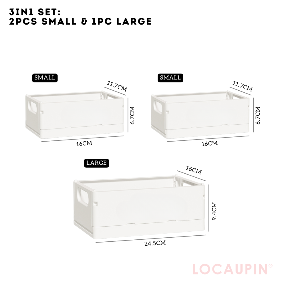 Locaupin Foldable Storage Basket Multipurpose Desktop Organizer for Office and School Stationery Supplies Container