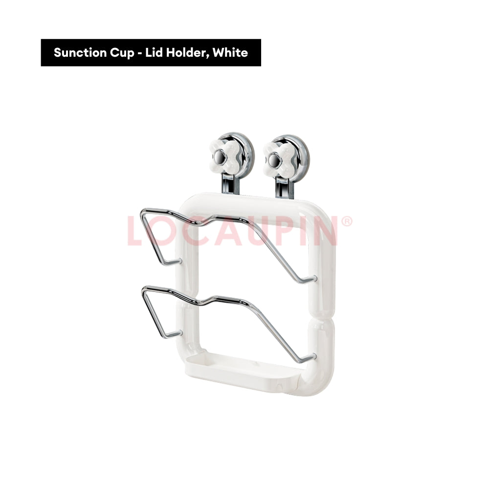 LOCAUPIN Wall Mounted Kitchen Racks Organizer Hanging Multifunctional Sunction Cup Spice Rack Storage Space Saving Shelf