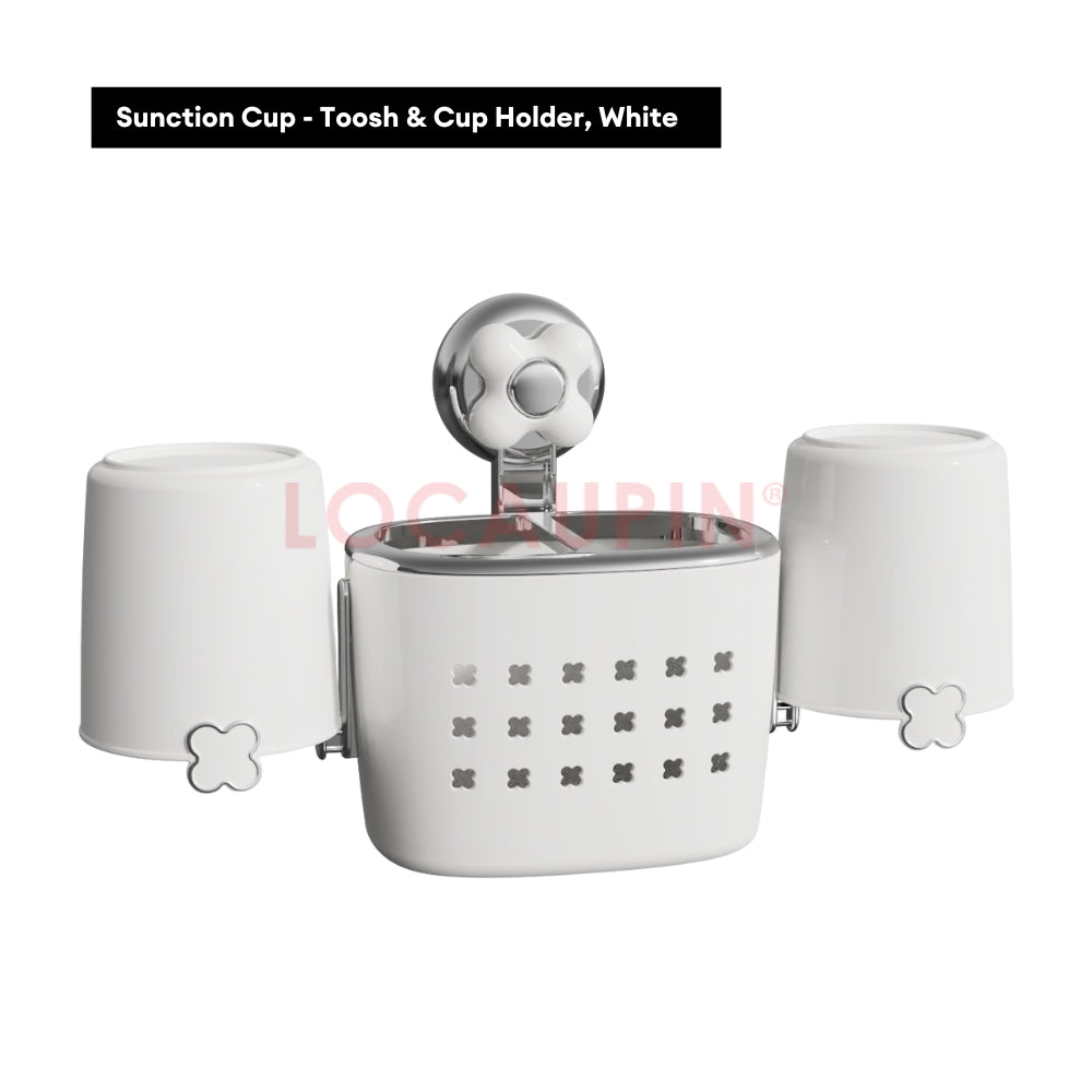 LOCAUPIN Wall Mounted Kitchen Racks Organizer Hanging Multifunctional Sunction Cup Spice Rack Storage Space Saving Shelf