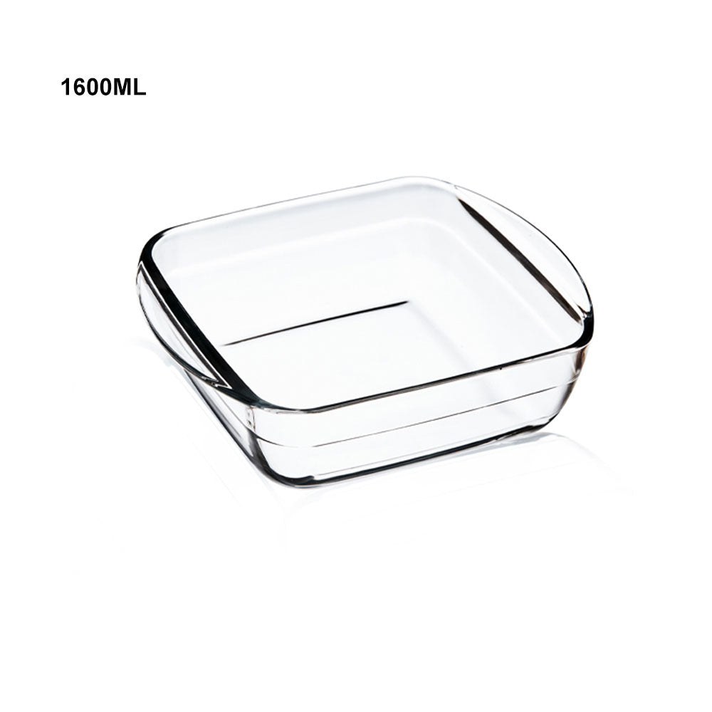 Locaupin Square Shaped Baking Plate Borosilicate Glass Bakeware Oven Safe Loaf Pan Cooking Dish Snack Food Container