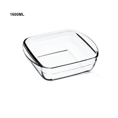 Locaupin Square Shaped Baking Plate Borosilicate Glass Bakeware Oven Safe Loaf Pan Cooking Dish Snack Food Container